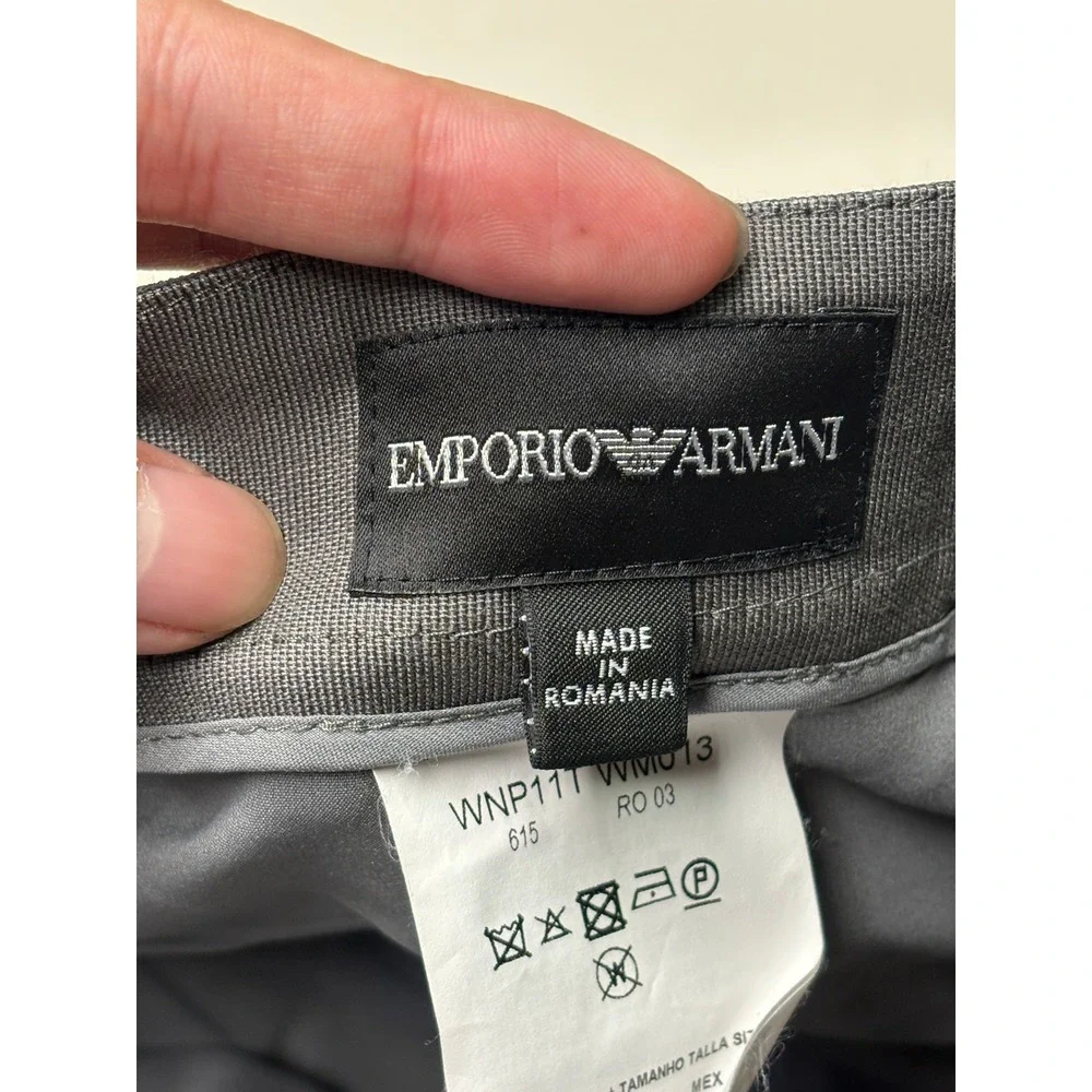 Emporio Armani Mens Gray Virgin Wool‎ Blend Dress Pants Size 36X29 IT WNP11T